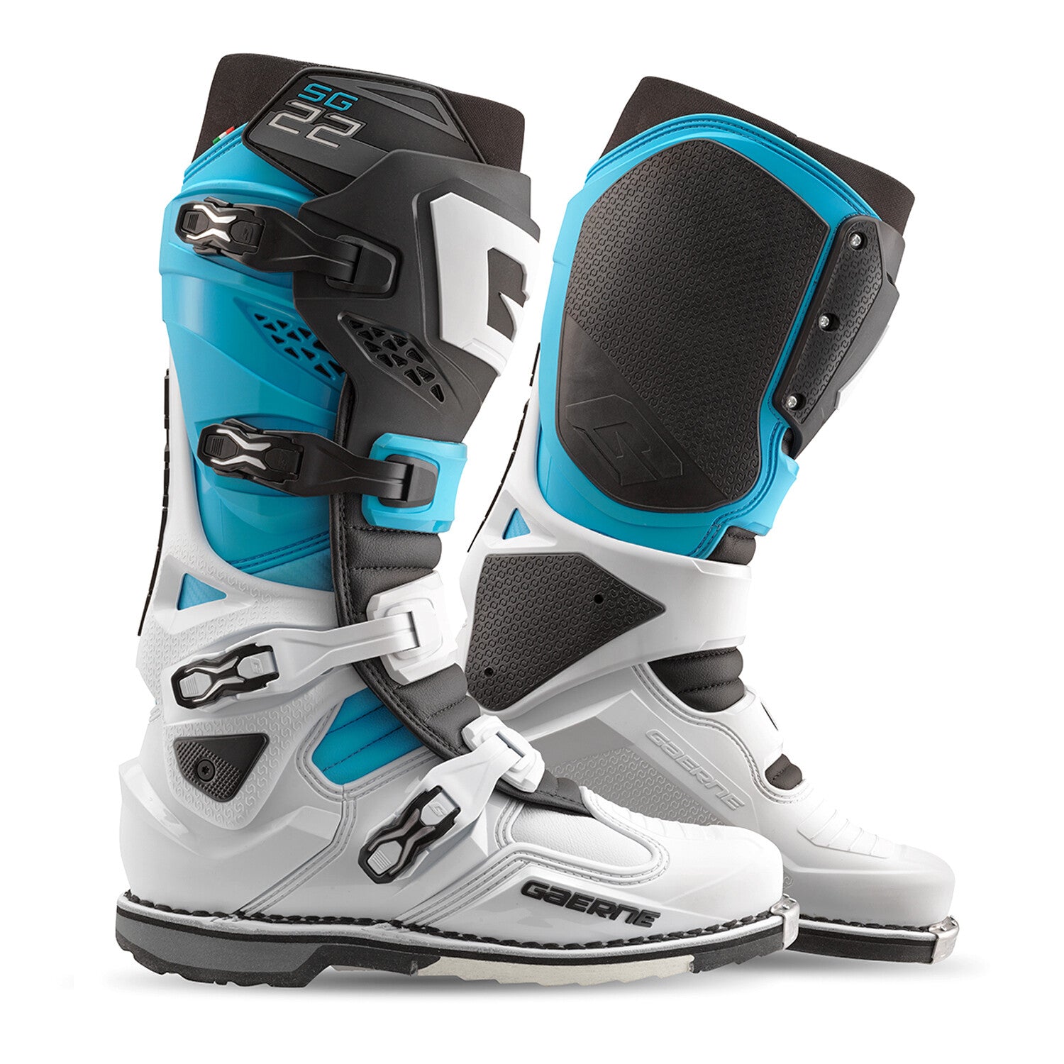 SG22 BOOTS LE WHITE/BLACK/LIGHT BLUE 12
