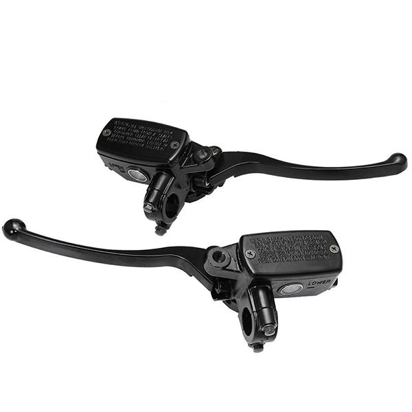 Brake Master Cylinder Matching Set with 200mm Levers - BLACK - Left and Right