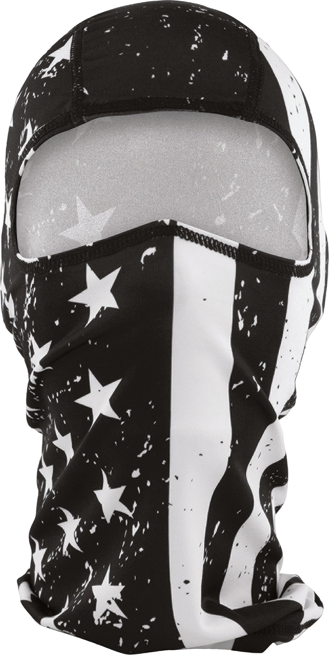 BALACLAVA POLYESTER BLACK WHITE FLAG