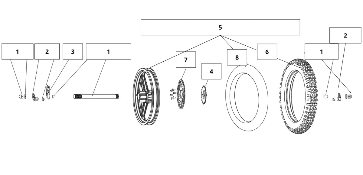 RFN Warrior SX-E350 Rear Wheel diagram