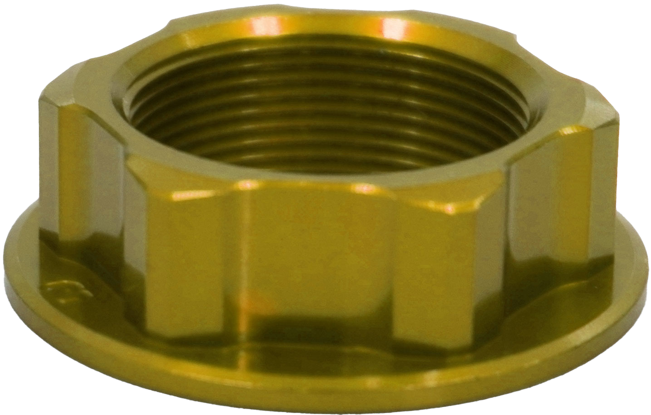 STEERING STEM NUT YELLOW HON/YAM/SUZ