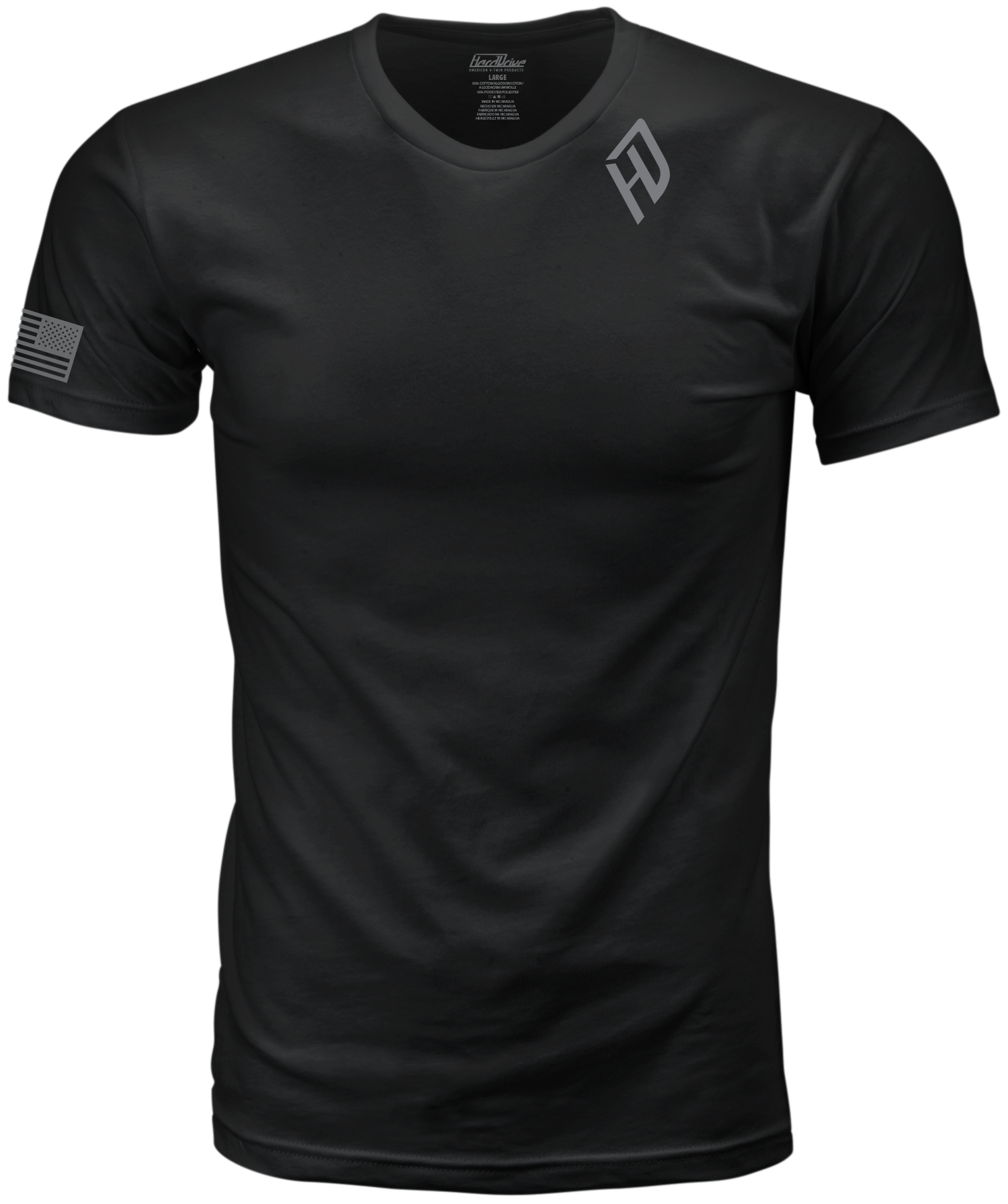 HARDDRIVE SHIELD TEE BLACK/WHITE MD