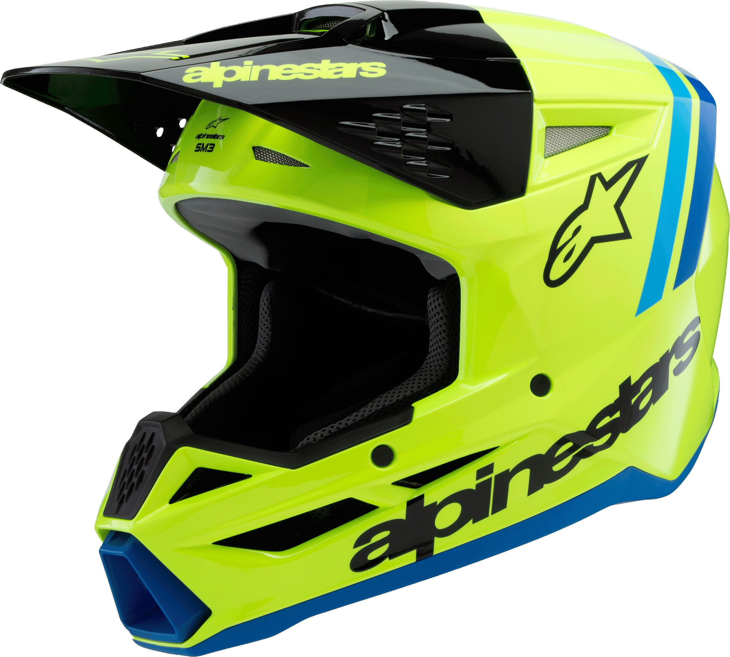 SM3 YOUTH RADIUM HELMET YLW FLUO/BLK/BLUE YM