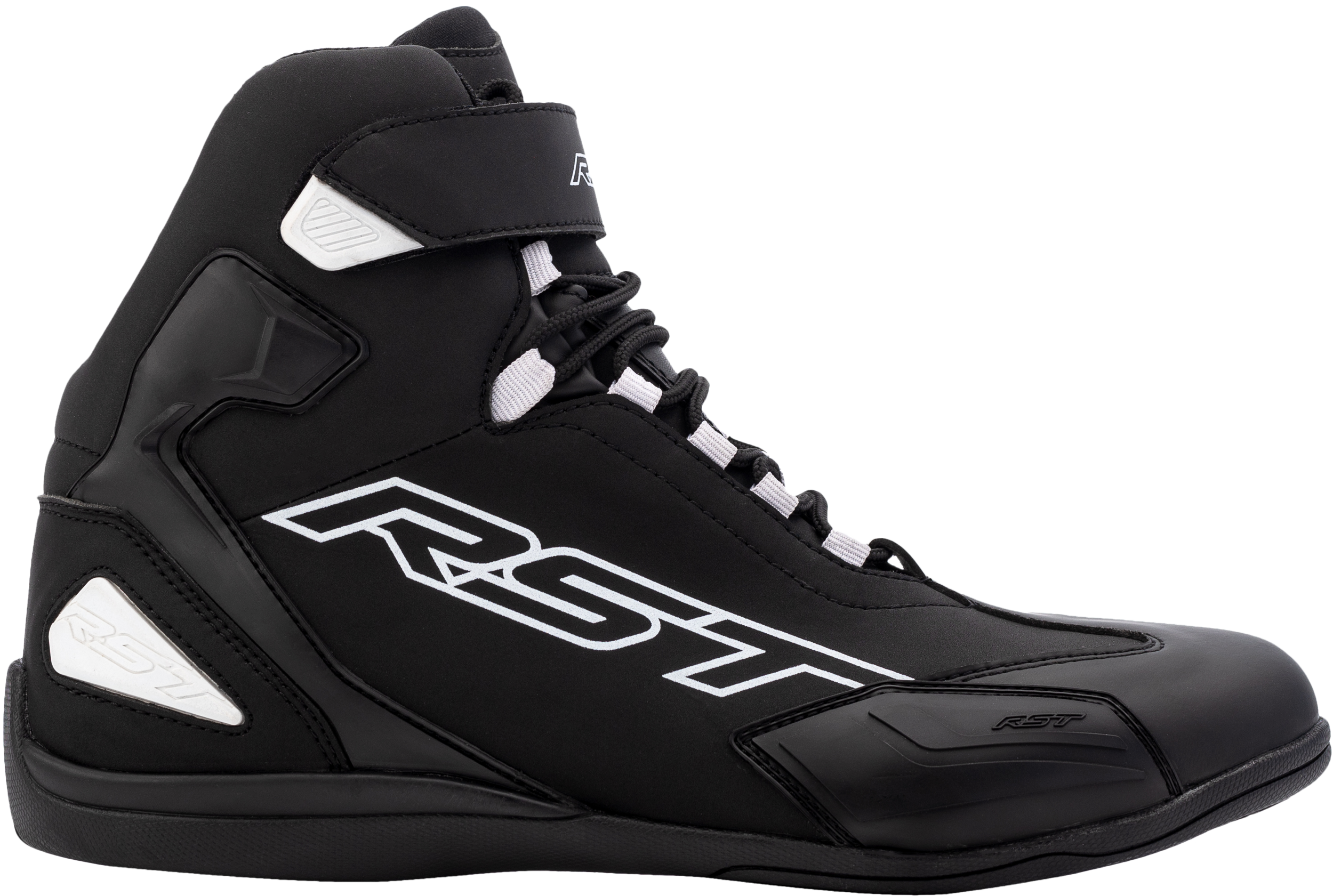 SABRE MOTO SHOE CE BOOT BLACK / BLACK / WHITE  SZ 9