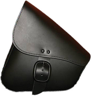 LEATHER SWINGARM BAG BLACK W/MATTE BLACK BUCKLE