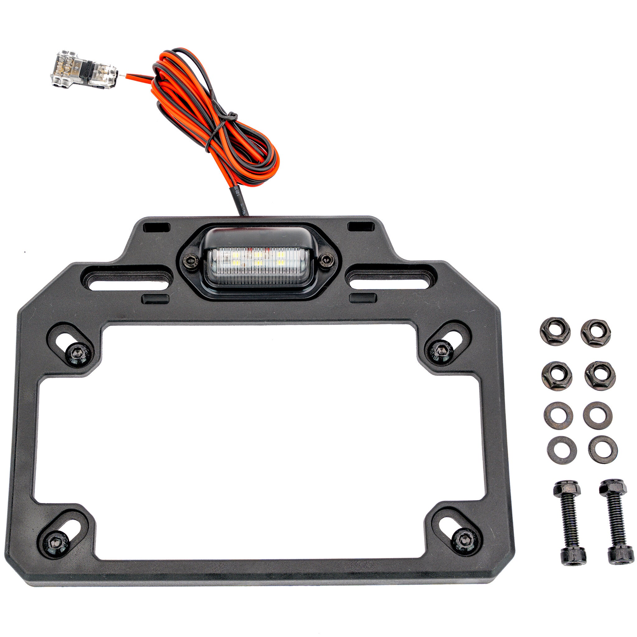 ADJUSTABLE LICENSE PLATE BRACKET W/ LED LIGHT