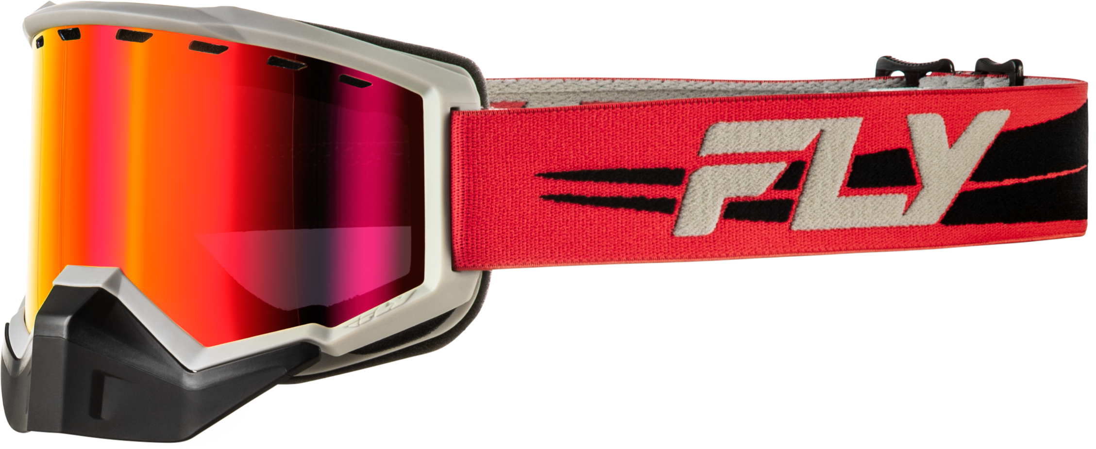 FOCUS SNOW GOGGLE RED/BLK W/RED MIRROR/ROSE LENS