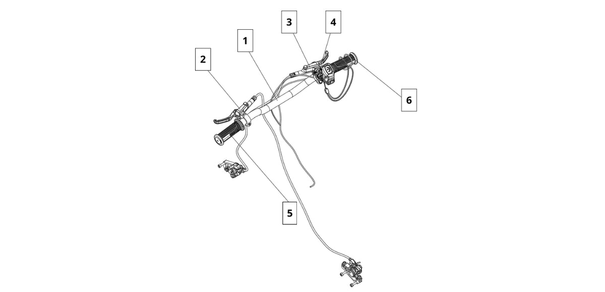 RFN Warrior SX-E350 Handlebar and Brakes diagram