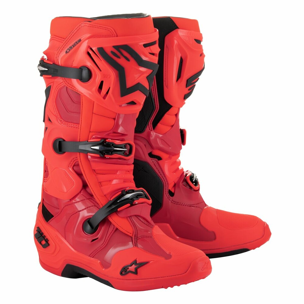 ALPINESTARS TECH 10 LE BOOTS RED FLUO/BRIGHT RED/BLACK 12