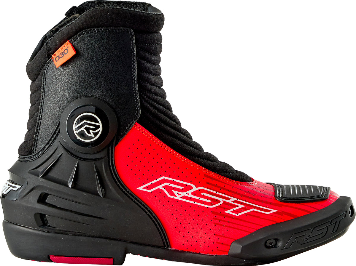 TRACTECH EVO D3O SHORT BOOT BLACK/FLO RED 13