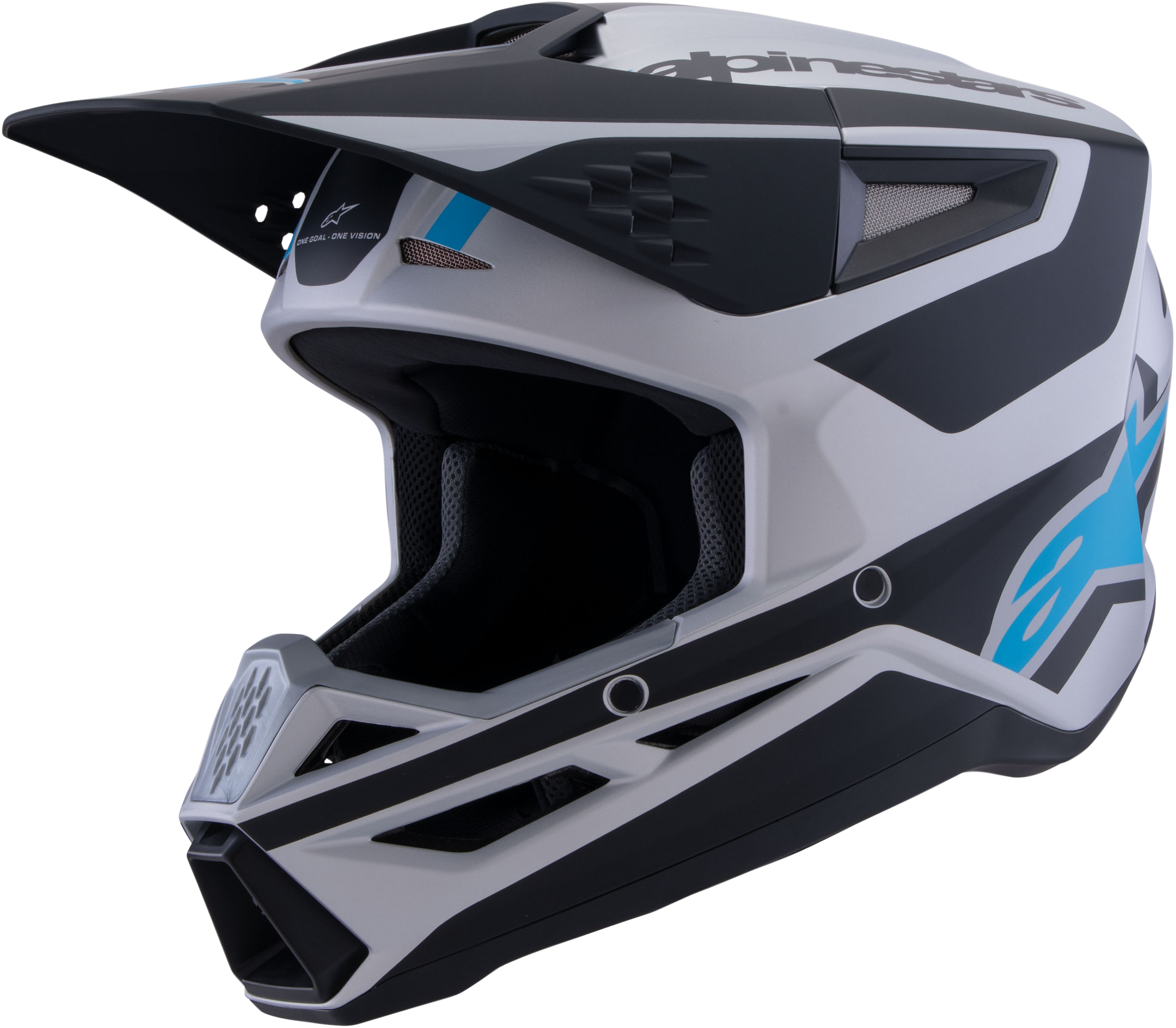 SM3 HEAT HELMET SILVER/BLUE/BLACK MATT LG