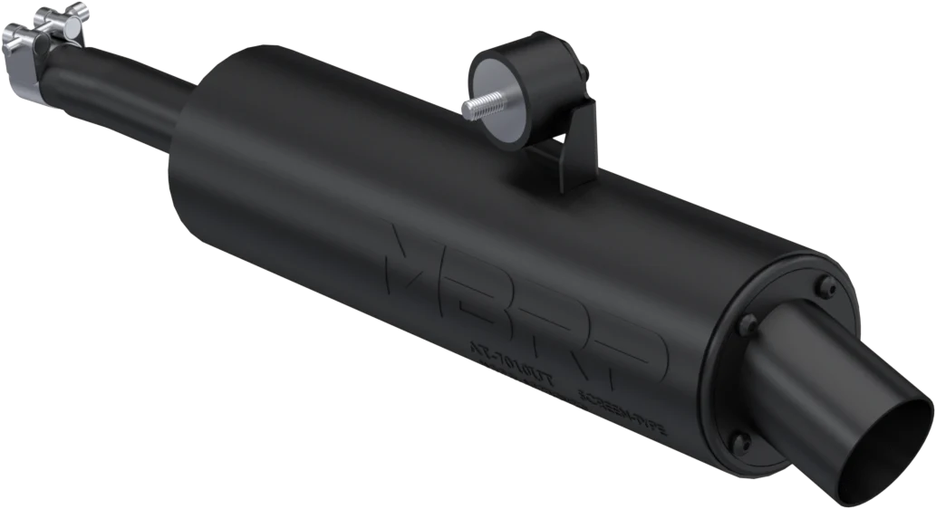SINGLE SLIP-ON SYSTEM W/ UTILITY MUFFLER BLK CAN