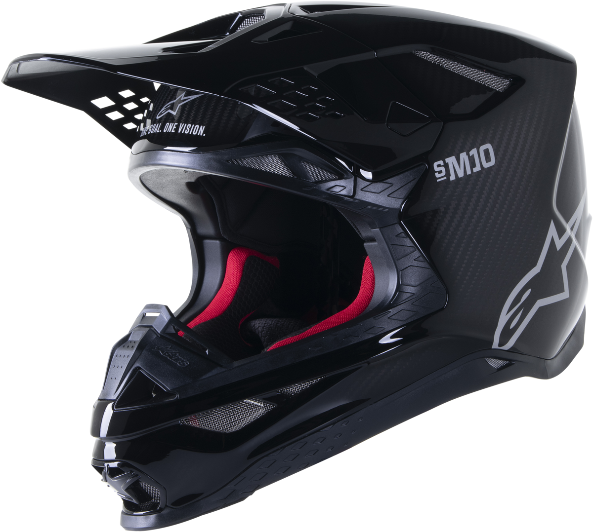 SUPERTECH S-M10 SOLID HELMET BLACK GLOSSY/CARBON LG