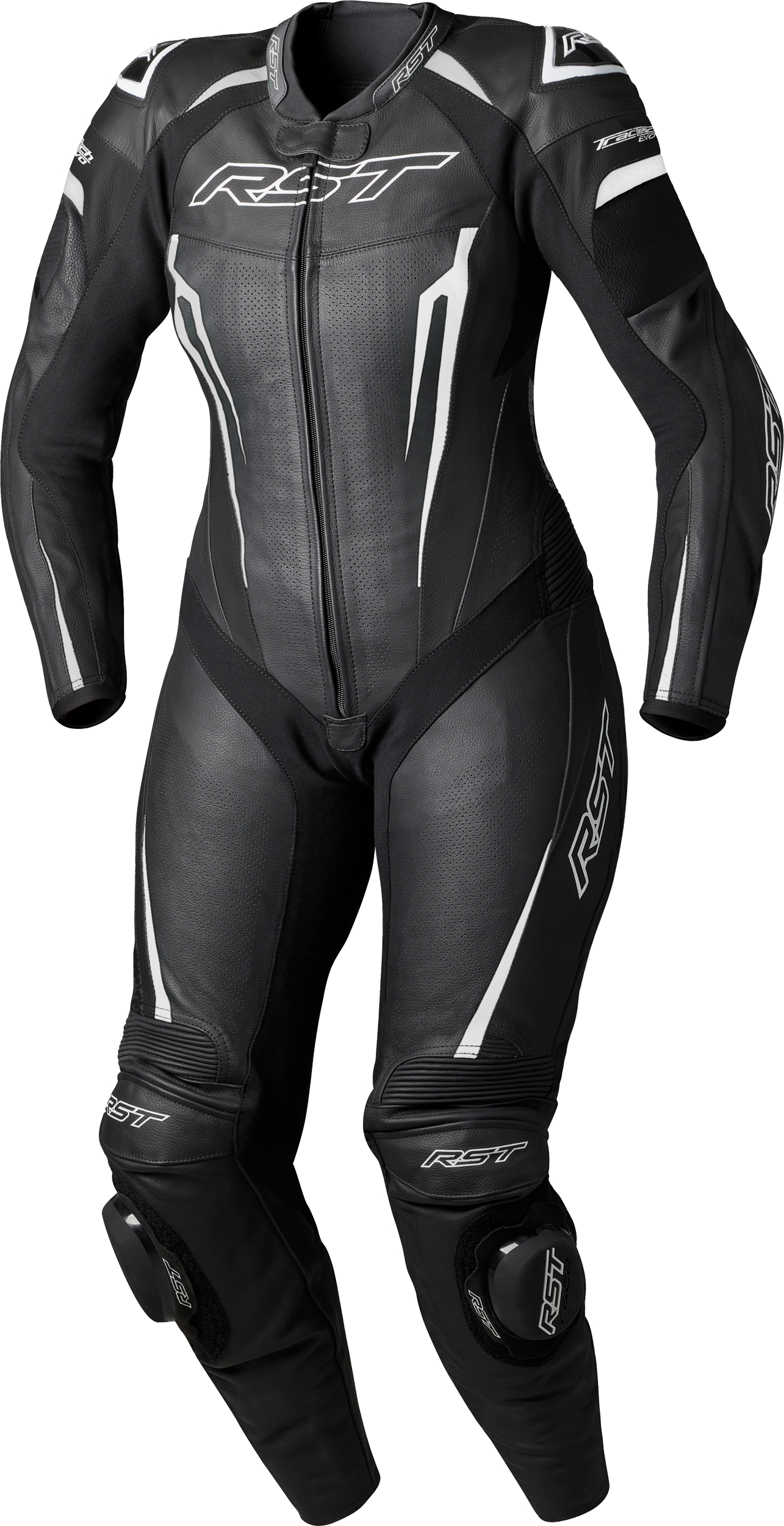 WOMENS TRACTECH EVO D3O SUIT BLACK/WHITE LEATHER 3XL