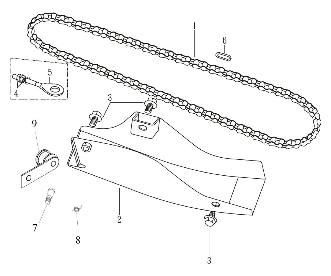 #8 BOLT FOR CHAIN SUPPORTER