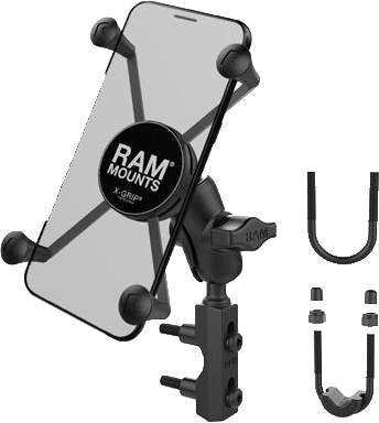 X-GRIP LARGE PHONE MOUNT W/BRAKE/CLUTCH RES BASE SHORT