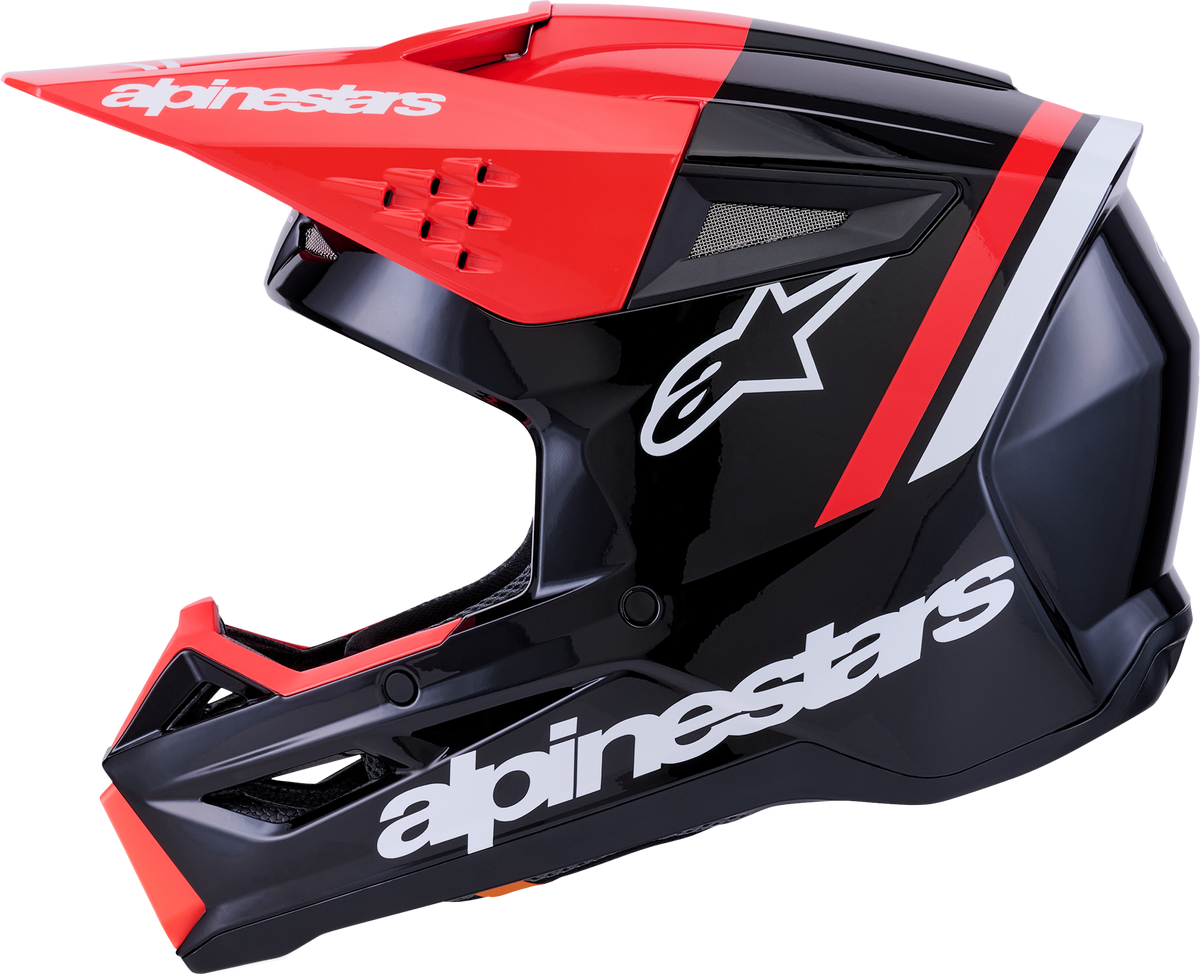SM3 RADIUM HELMET BLK/RED FLUO/WHITE GLOSSY MD