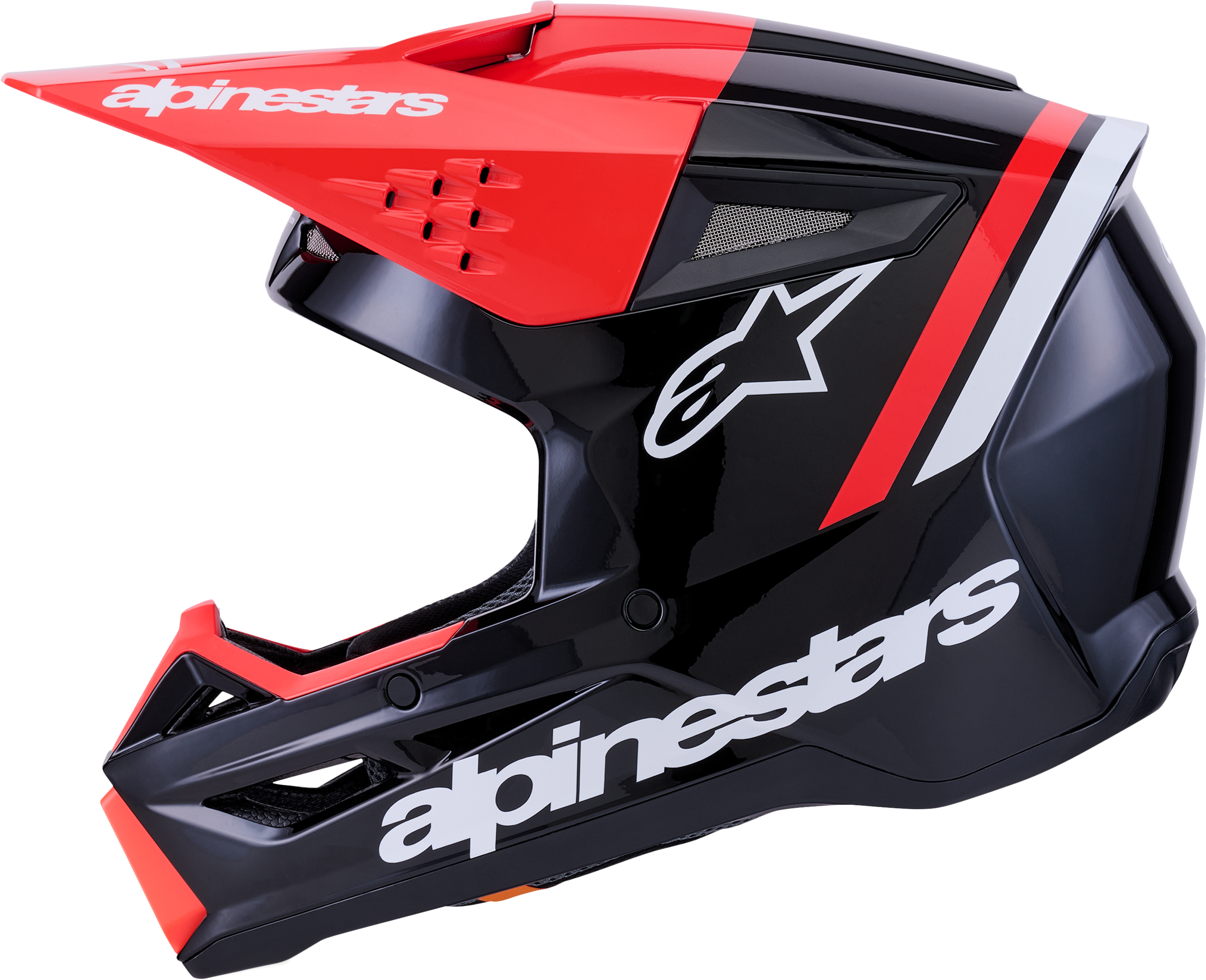 SM3 RADIUM HELMET BLK/RED FLUO/WHITE GLOSSY MD