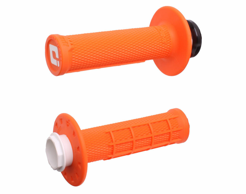 MICRO-X LOCK-ON GRIPS HALF-WAFFLE ORANGE/BLACK