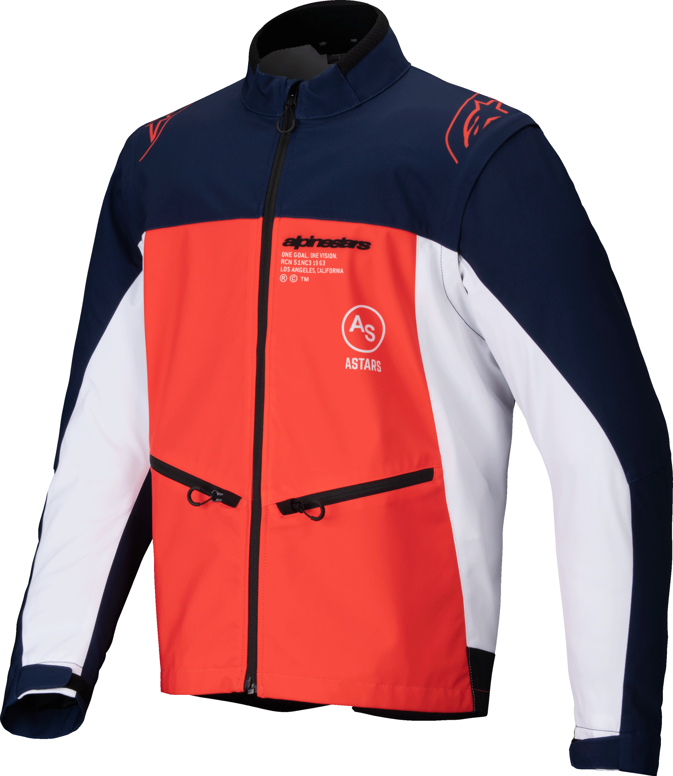 LITE-DURA SOFTSHELL JACKET NAVY/HOT ORANGE/WHITE MD