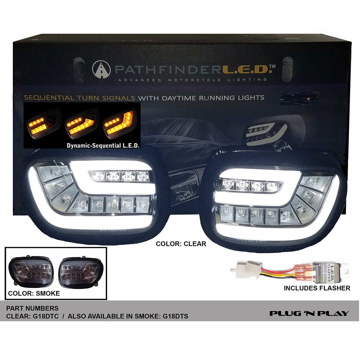 LED FRONT TURN SIGNAL KIT DYNAMIC SEQUENTIAL SMOKE