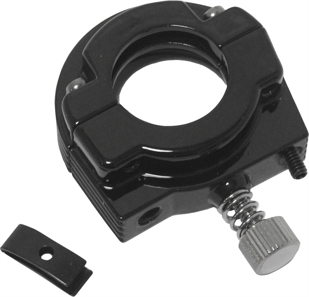 THROTTLE CLAMP DUAL CABLE SCREW IN GLOSS BLACK