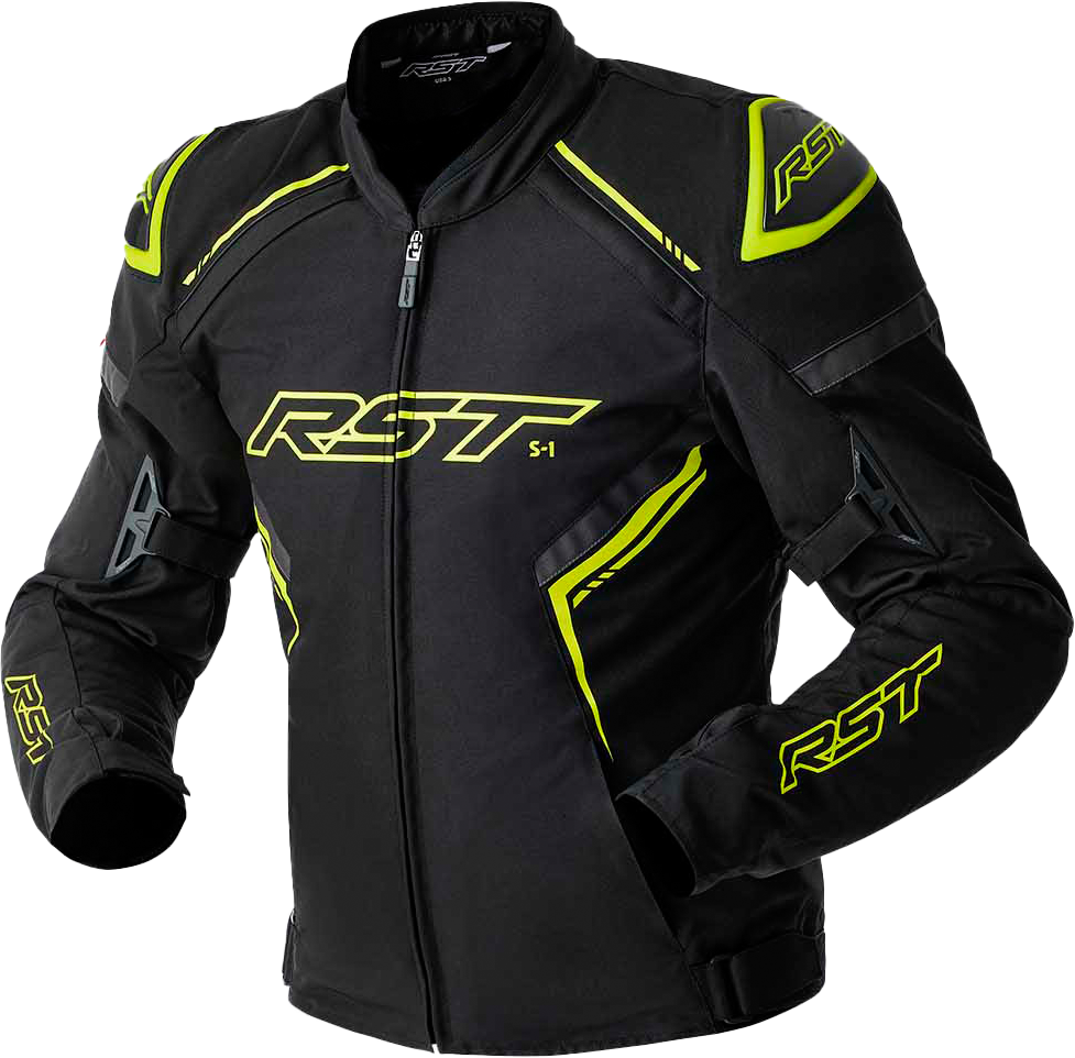 S1 D3O TEXTILE JACKET BLACK/GREY/FLO YEL MD