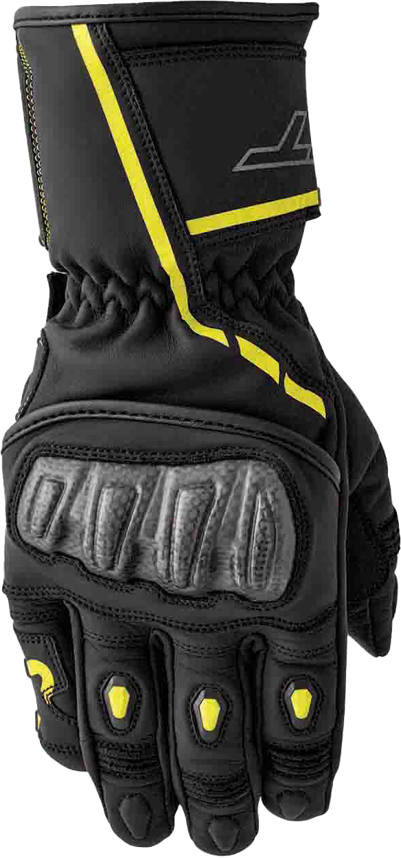 S1 GLOVE BLK/FLO-YEL LEATHER SM