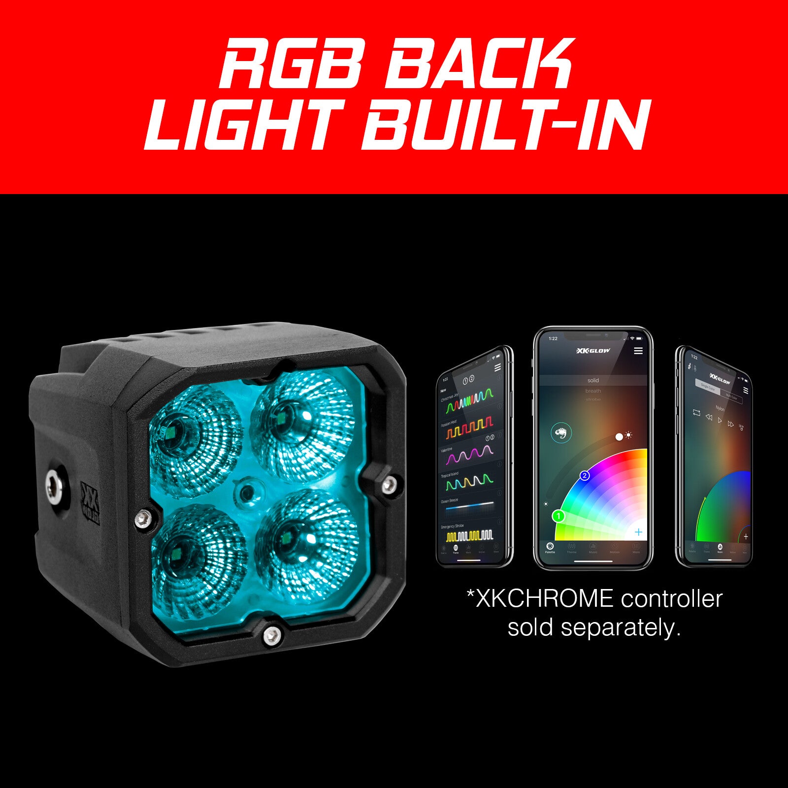 20W RGB POD LIGHTS FLOOD BEAM PR