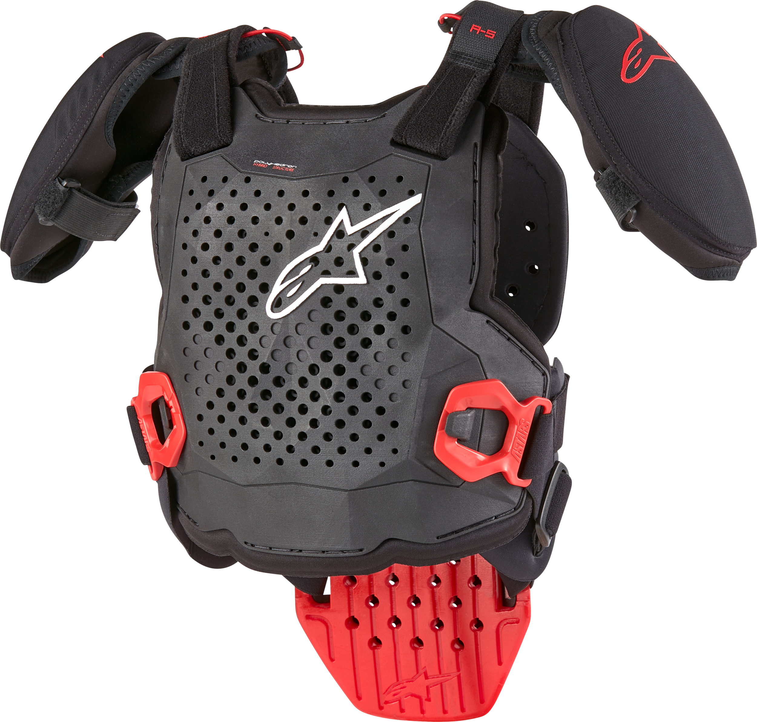 A-5 S YOUTH CHEST PROTECTOR BLACK/WHITE/RED SM/MD