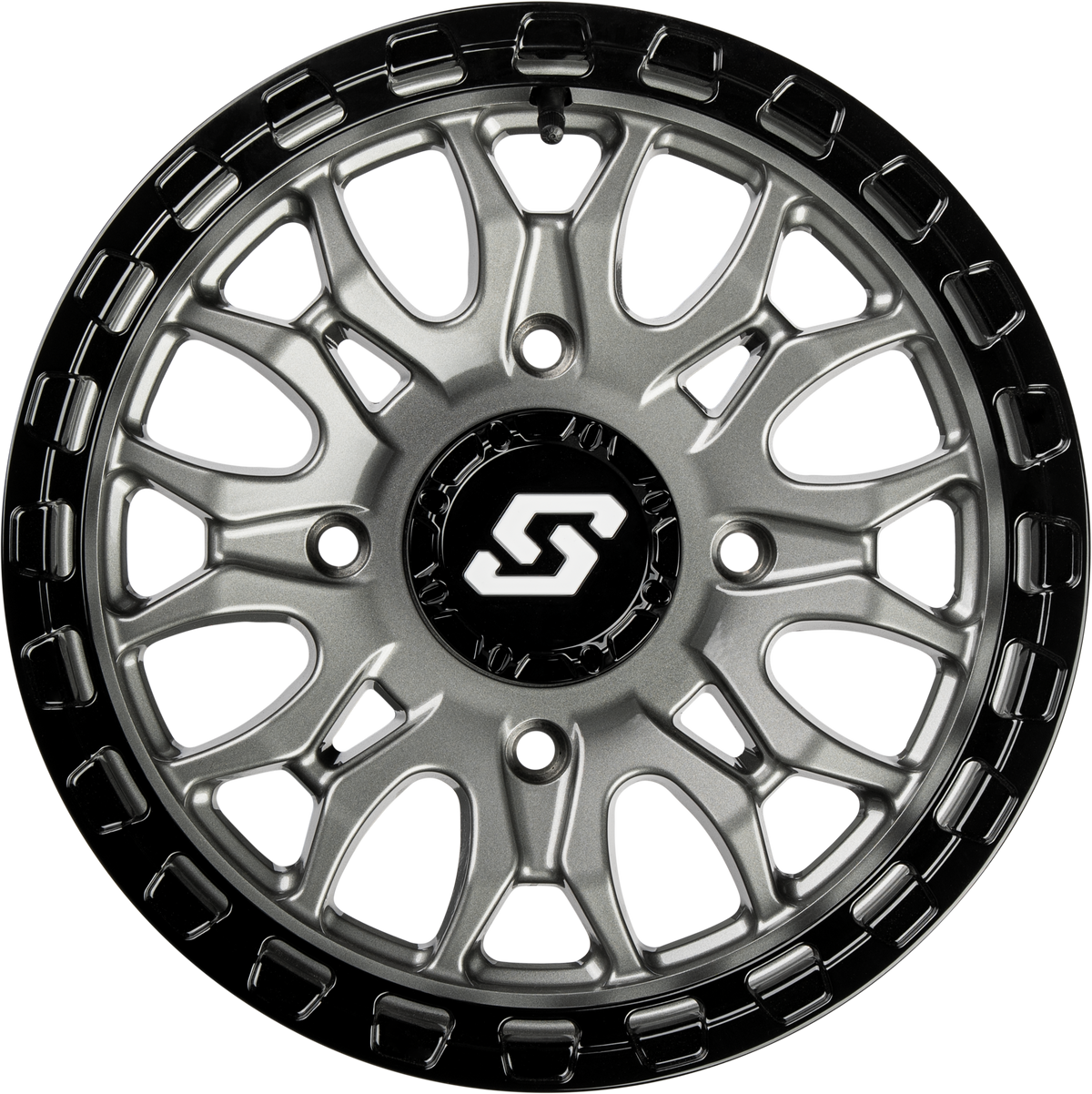 IGNITION WHEEL 15X7 4/156 +10MM GUNMETAL/BLK
