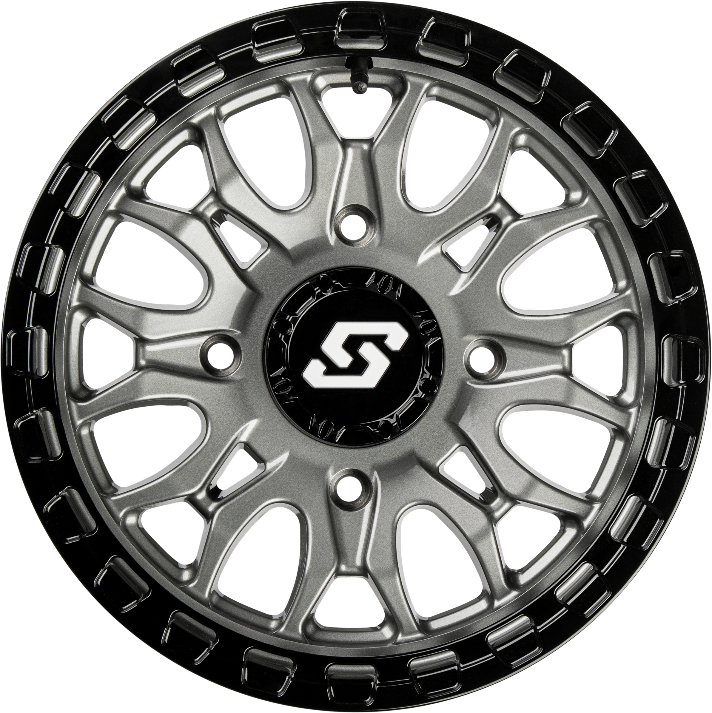 IGNITION WHEEL 15X7 4/156 +10MM GUNMETAL/BLK