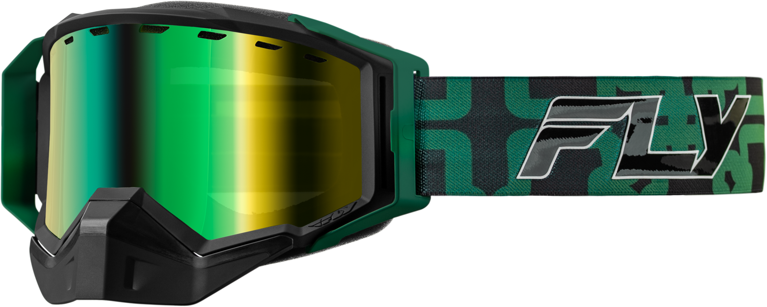 ZONE SNOW GREEN/WHITE W/GREEN MIRROR/AMBER LENS