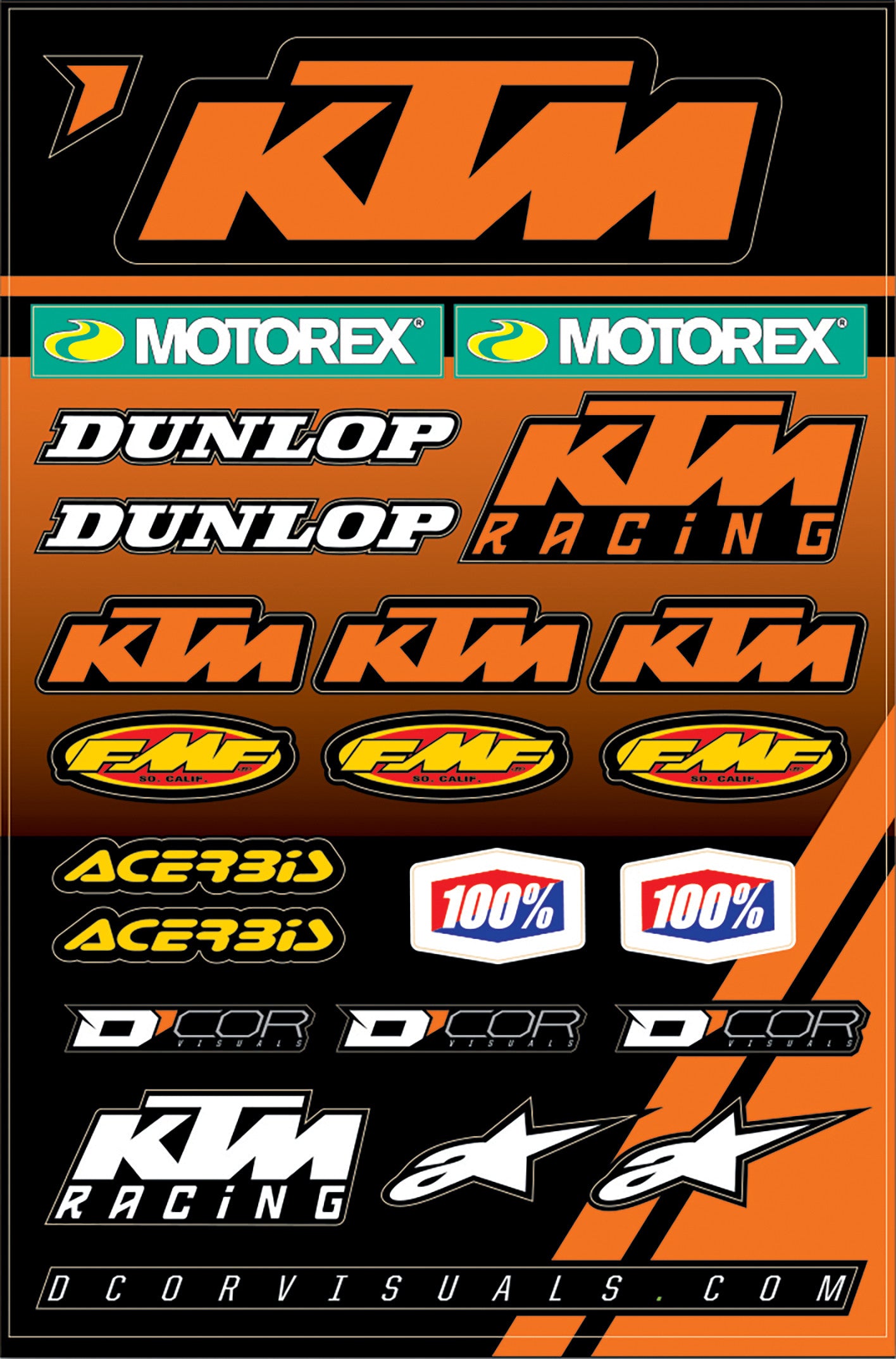 KTM 2 DECAL SHEET