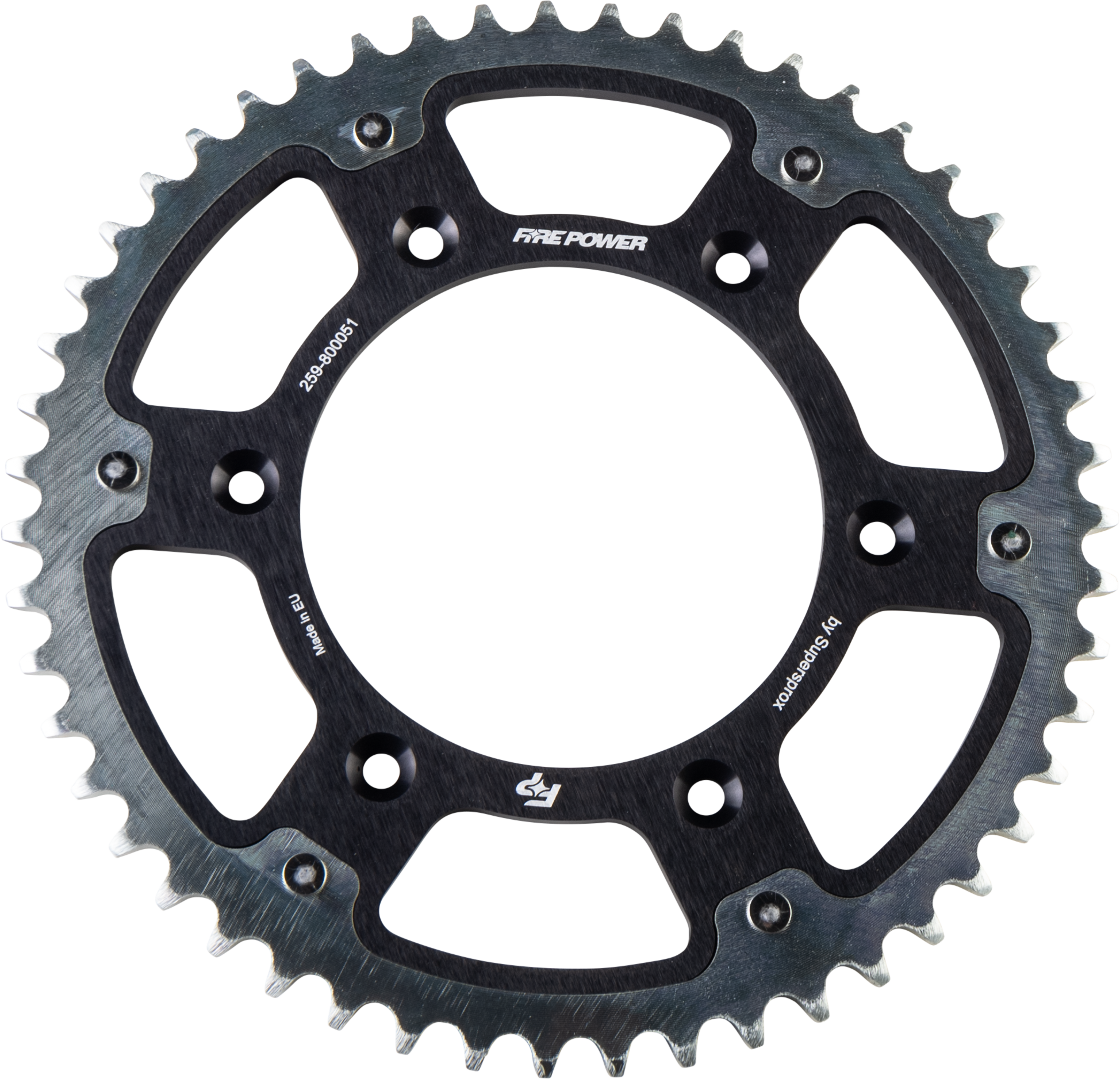 REAR SPROCKET HYBRID 51T BLK/SIL