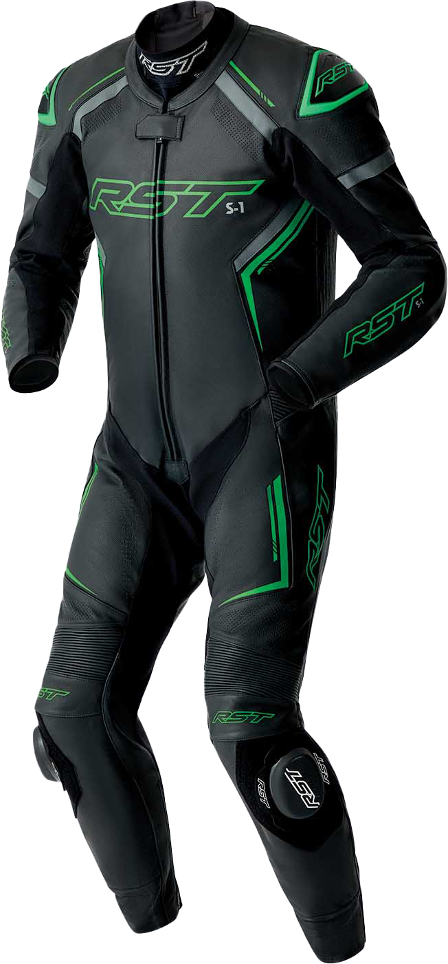 S1 D3O SUIT BLK/GRY/FLO GRN LEATHER 3X