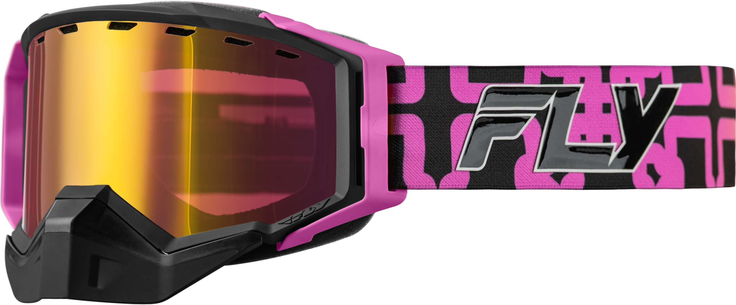 ZONE SNOW HI-VIS/PINK/BLACK W/ROSE GOLD MIRROR/AMBER LENS