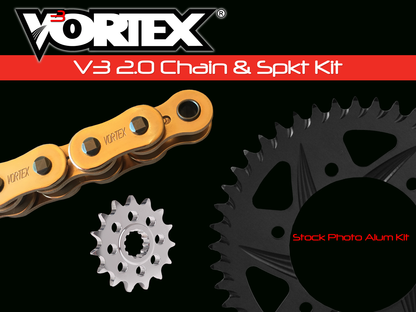 SPROCKET/CHAIN KIT STL/ALU 15/47T BLK RX3 520-112L GLD