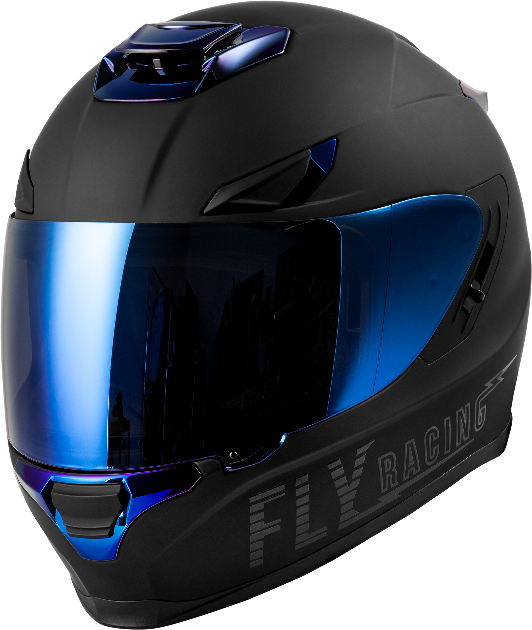 SENTINEL RECON HELMET MATTE BLACK/BLUE CHROME LG