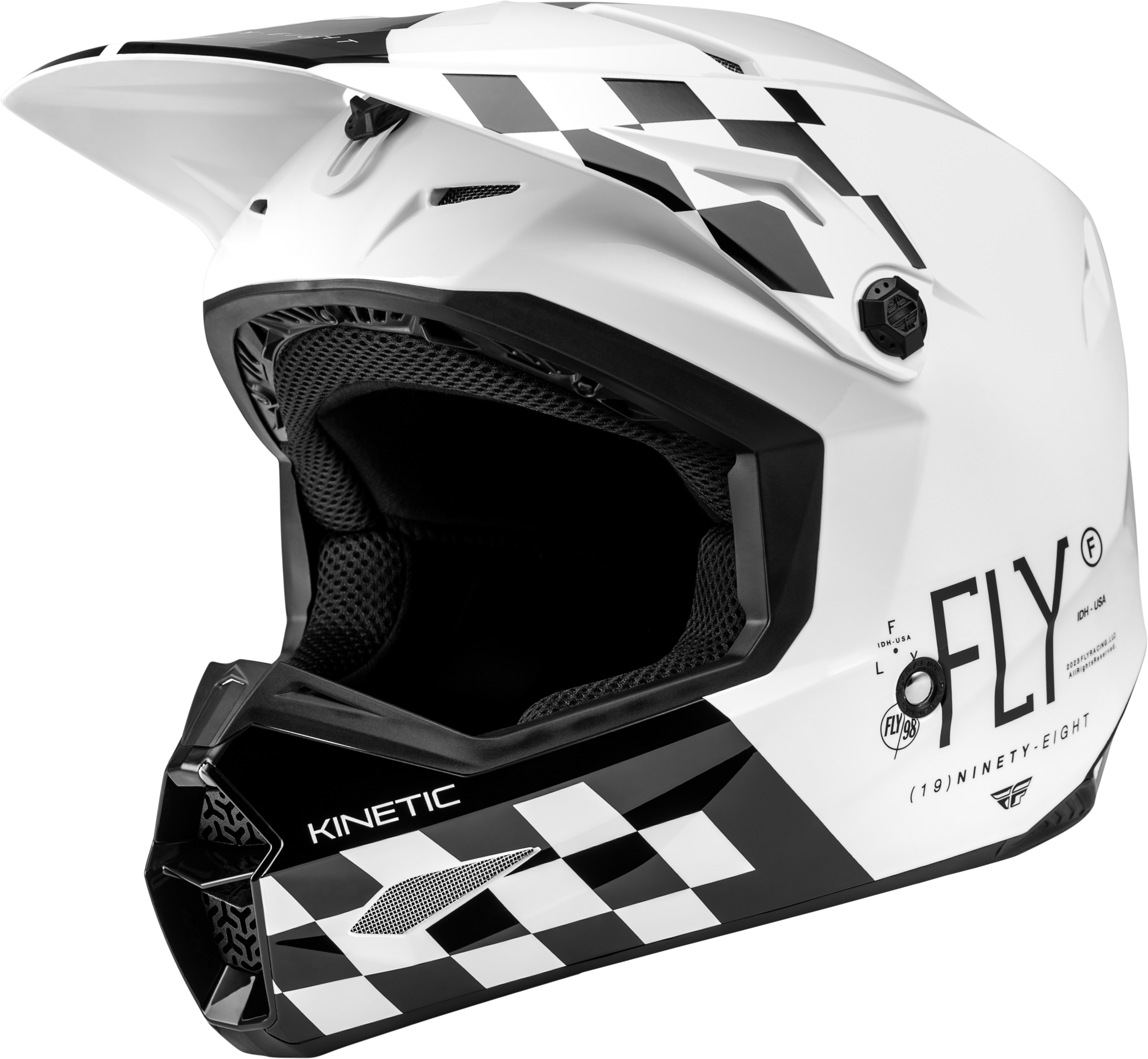 YTH KINETIC LITE RIVAL HELMET GLOSS WHITE/BLACK YL
