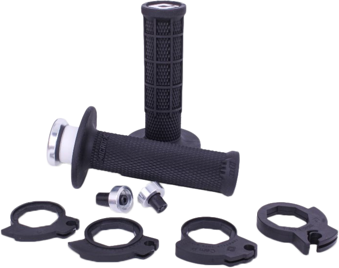 ODI MICRO-X LOCK-ON GRIPS HALF-WAFFLE BLACK/SILVER