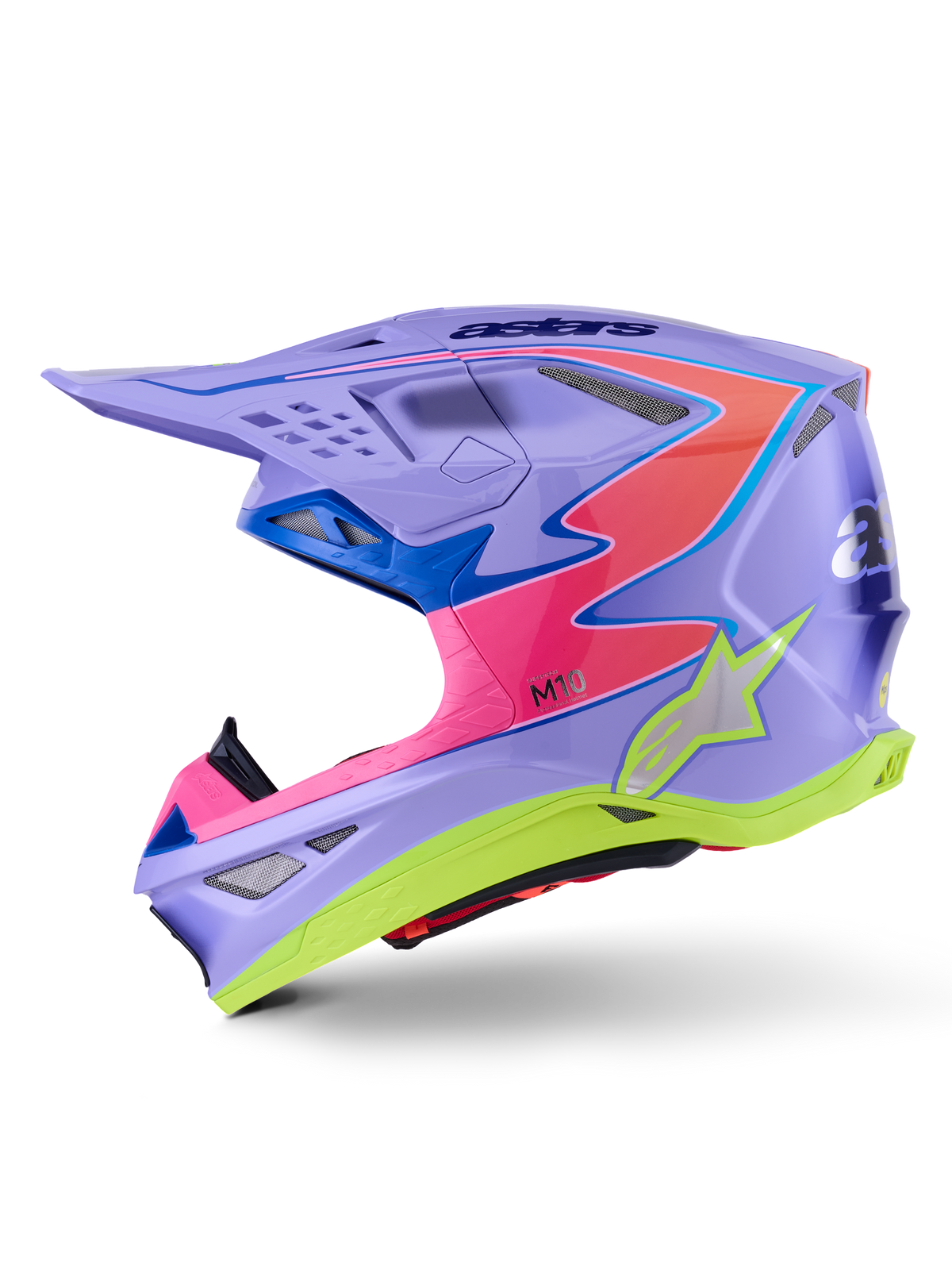 S-M10 JETT LAWRENCE R01 HELMET PURP/PNK FLUO/YLW FLUO GLS LG