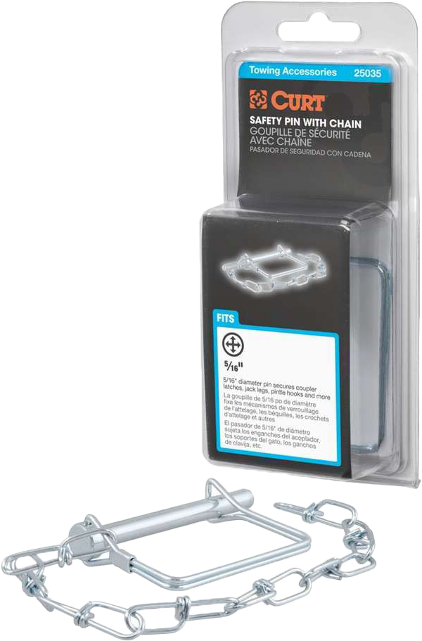 5/16" SAFETY PIN W/ 12" CHAIN 3" PIN LENGTH