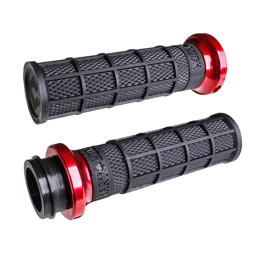 LOCK-ON HART-LUCK FULL-WAFFLE BLACK/RED CABLE 1"