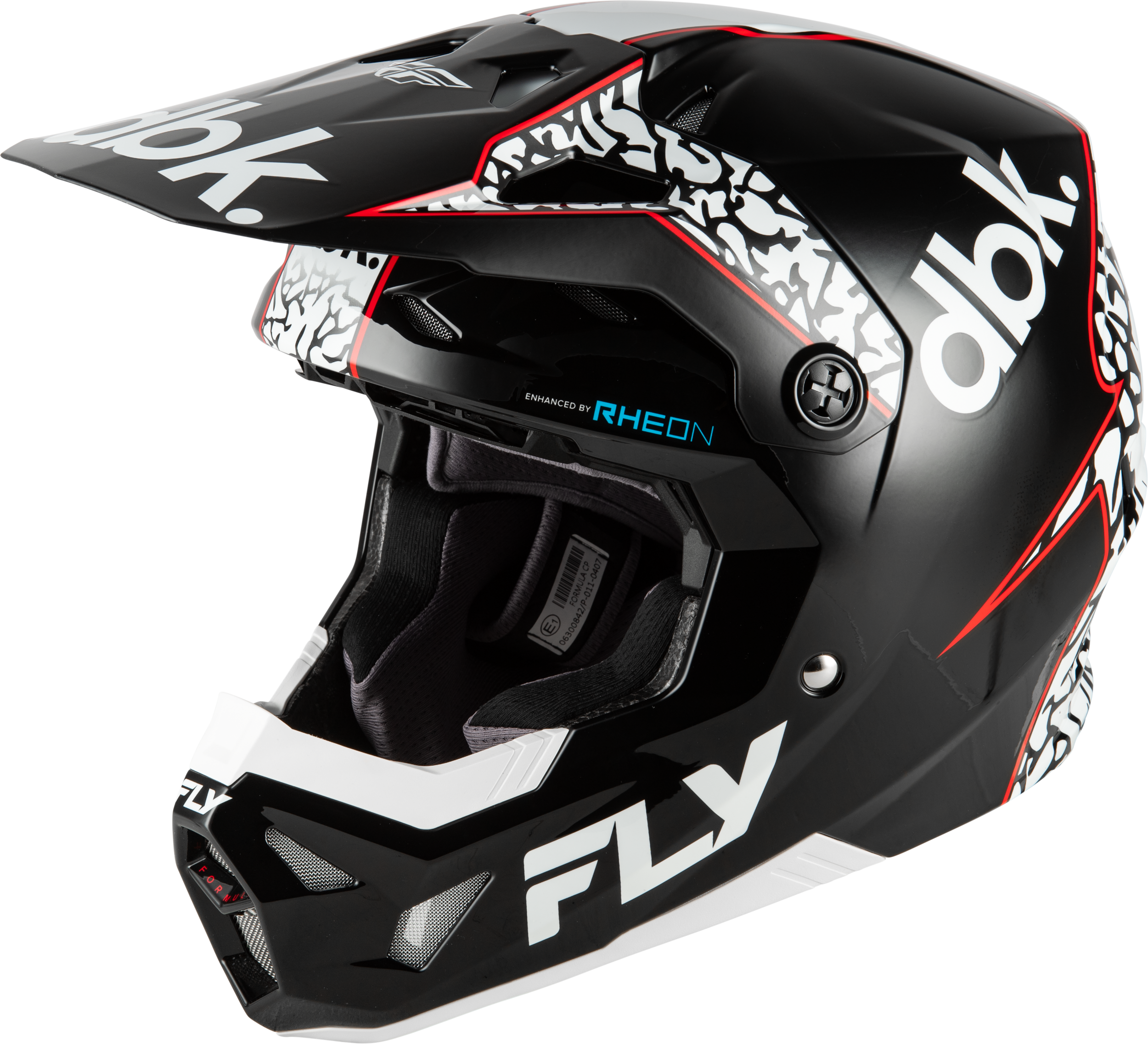 YOUTH FORMULA CP DBK HELMET BLACK/WHITE/RED YL