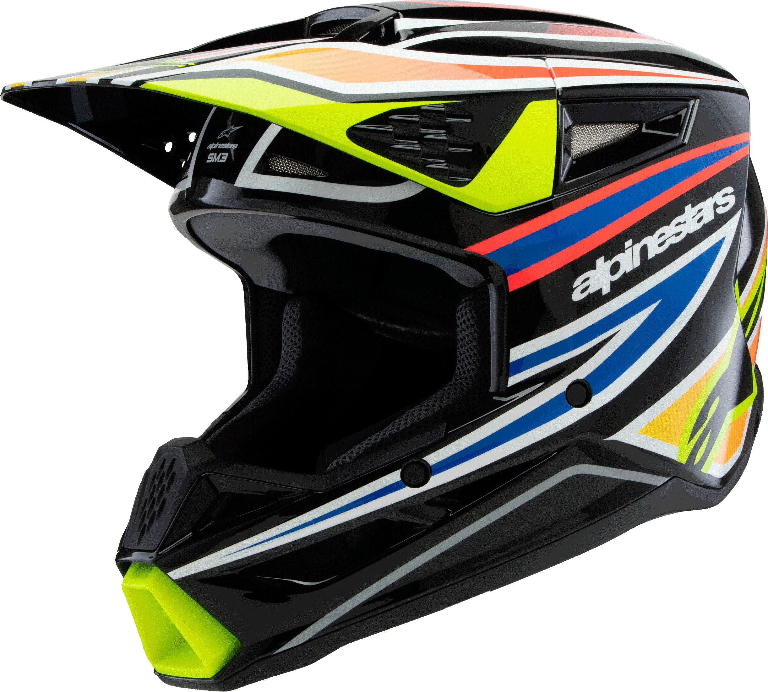 SM3 YOUTH WURX HELMET BLK/YLW FLUO/BLUE/RED  YS