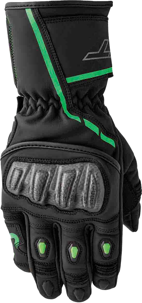 S1 GLOVE BLK/FLO-GREEN LEATHER MD