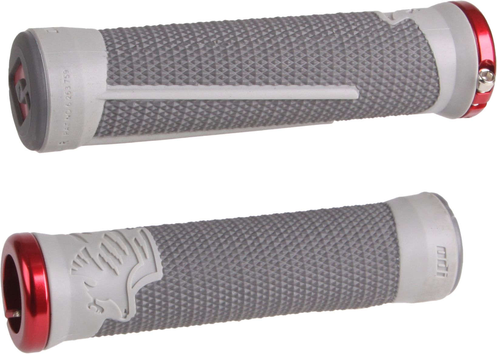 AG-2 MTB/BMX GRIPS GRAPHITE/COOL GREY W/RED