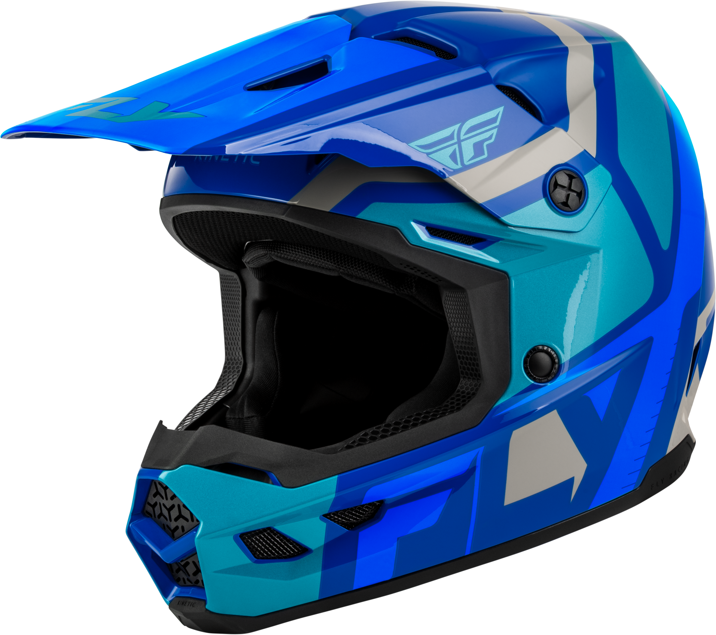 YOUTH KINETIC SCRAP HELMET BLUE/LIGHT BLUE/GREY YL