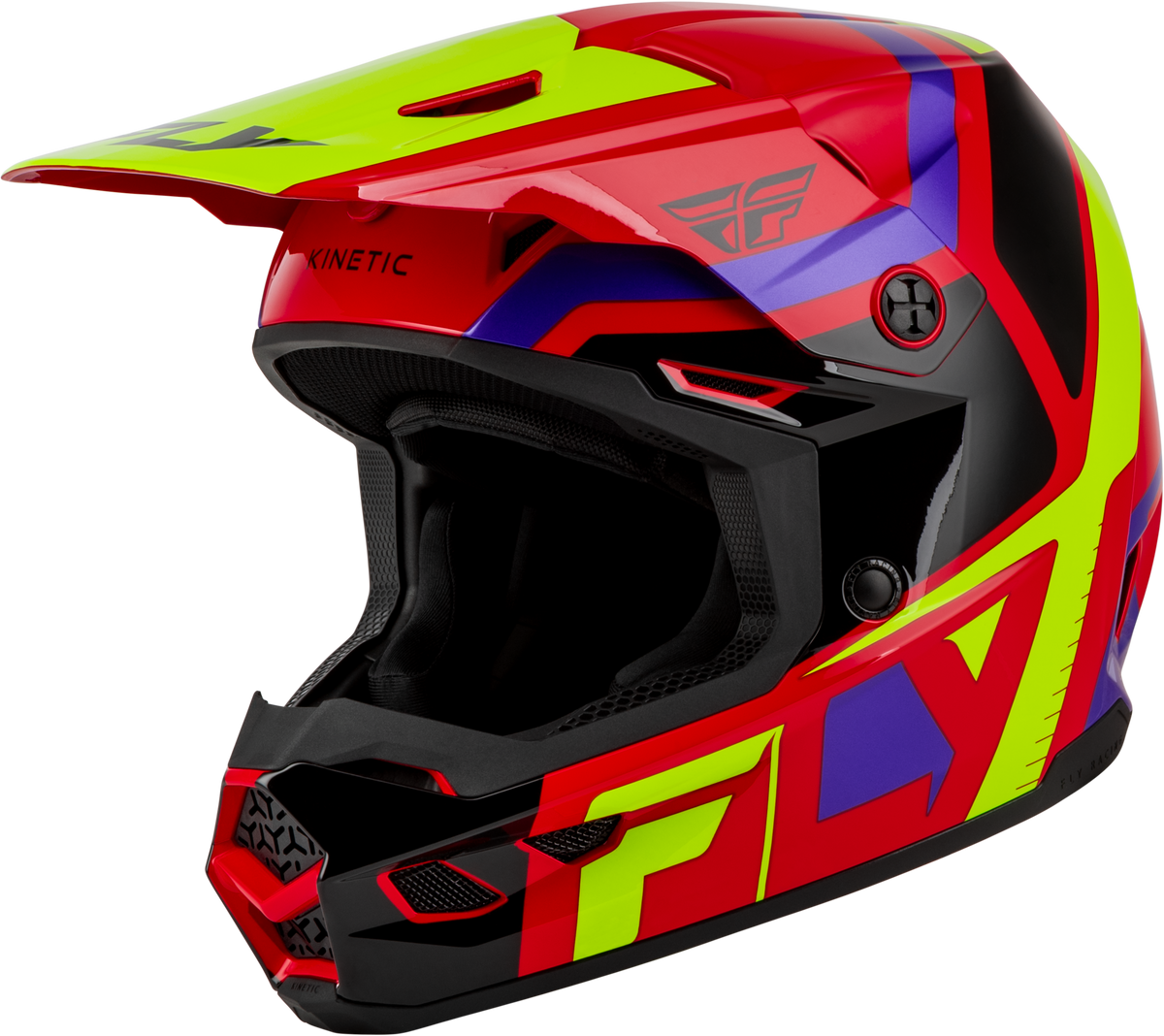 YOUTH KINETIC SCRAP HELMET RED/HI-VIS/PURPLE/BLACK YL